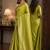 Parrot green soft silk blend banarasi jacuard work festive saree with unstitched blouse piece