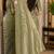 Pista soft silk blend banarasi jacuard work festive saree with unstitched blouse piece