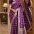Wine soft silk blend banarasi jacuard work festive saree with unstitched blouse piece