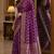 Wine soft silk blend banarasi jacuard work festive saree with unstitched blouse piece