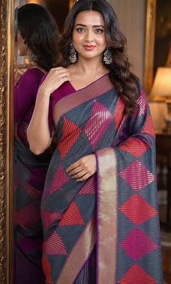 Teal green soft silk blend banarasi jacuard work festive saree with unstitched blouse piece 2