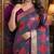 Teal green soft silk blend banarasi jacuard work festive saree with unstitched blouse piece