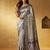 Grey color silk blended woven jari designer rich sophisticated graceful rich looks saree