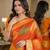 Orange soft silk blend banarasi jacuard work festive saree with unstitched blouse piece