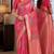 Light pink soft silk blend banarasi jacuard work festive saree with unstitched blouse piece