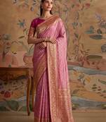Light pink color smart silk blended rich traditional woven designer saree