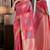 Light pink soft silk blend banarasi jacuard work festive saree with unstitched blouse piece