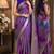 Purple soft silk blend banarasi jacuard work festive saree with unstitched blouse piece