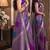 Purple soft silk blend banarasi jacuard work festive saree with unstitched blouse piece