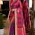 Wine soft silk blend banarasi jacuard work festive saree with unstitched blouse piece