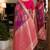 Wine soft silk blend banarasi jacuard work festive saree with unstitched blouse piece
