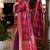 Wine soft silk blend banarasi jacuard work festive saree with unstitched blouse piece