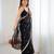 black fendy satin fabric trending sequins embroidered saree