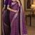 Wine soft silk blend banarasi jacuard work festive saree with unstitched blouse piece