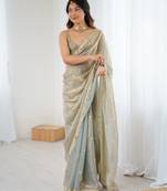 chiku fendy satin fabric trending sequins embroidered saree