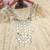 Cream silk blend with hand work with real mirror kurta palazzo with dupatta