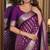 Wine soft silk blend banarasi jacuard work festive saree with unstitched blouse piece