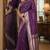 Wine soft silk blend banarasi jacuard work festive saree with unstitched blouse piece