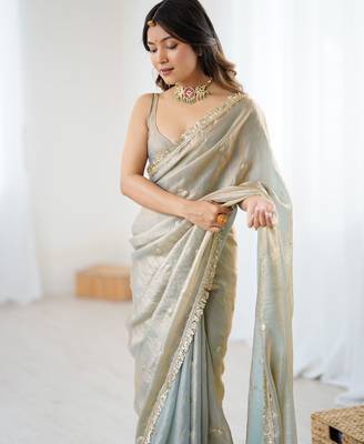 chiku fendy satin fabric trending sequins embroidered saree 3