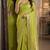 Parrot green soft silk blend banarasi jacuard work festive saree with unstitched blouse piece