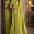 Parrot green soft silk blend banarasi jacuard work festive saree with unstitched blouse piece