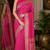 Pink soft silk blend banarasi jacuard work festive saree with unstitched blouse piece