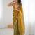 gold fendy satin fabric trending sequins embroidered saree