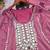 Mauve silk blend with hand work with real mirror kurta palazzo with dupatta
