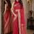 Red soft silk blend banarasi jacuard work festive saree with unstitched blouse piece