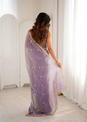lavender fendy satin fabric trending sequins embroidered saree 2