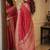 Red soft silk blend banarasi jacuard work festive saree with unstitched blouse piece