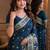 Morpich soft silk blend banarasi jacuard work festive saree with unstitched blouse piece