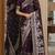 Wine soft silk blend banarasi jacuard work festive saree with unstitched blouse piece