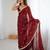 maroon fendy satin fabric trending sequins embroidered saree