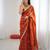 rust fendy satin fabric trending sequins embroidered saree