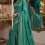 Teal green soft silk blend banarasi jacuard work festive saree with unstitched blouse piece
