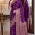 Wine soft silk blend banarasi jacuard work festive saree with unstitched blouse piece