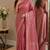 Pink soft silk blend banarasi jacuard work festive saree with unstitched blouse piece