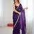 purple fendy satin fabric trending sequins embroidered saree