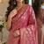 Pink soft silk blend banarasi jacuard work festive saree with unstitched blouse piece
