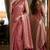 Pink soft silk blend banarasi jacuard work festive saree with unstitched blouse piece