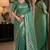 Teal green soft silk blend banarasi jacuard work festive saree with unstitched blouse piece