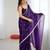 purple fendy satin fabric trending sequins embroidered saree
