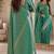 Teal green soft silk blend banarasi jacuard work festive saree with unstitched blouse piece