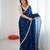 blue fendy satin fabric trending sequins embroidered saree