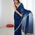 blue fendy satin fabric trending sequins embroidered saree