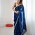 blue fendy satin fabric trending sequins embroidered saree