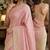 Pink soft silk blend banarasi jacuard work festive saree with unstitched blouse piece