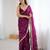 wine fendy satin fabric trending sequins embroidered saree