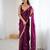 wine fendy satin fabric trending sequins embroidered saree